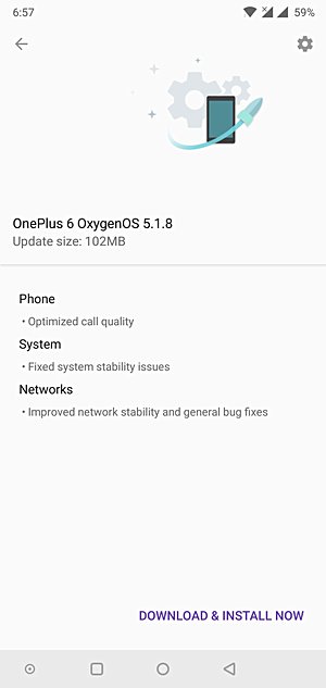 oneplus 6 oxygenOS 518 latest update